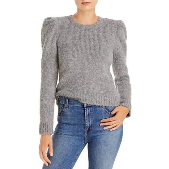 Derek Lam Sweaters - DEREK LAM 10 CROSBY Size Large Gray Puff Sleeve Alpaca Wool Blend  Sweater